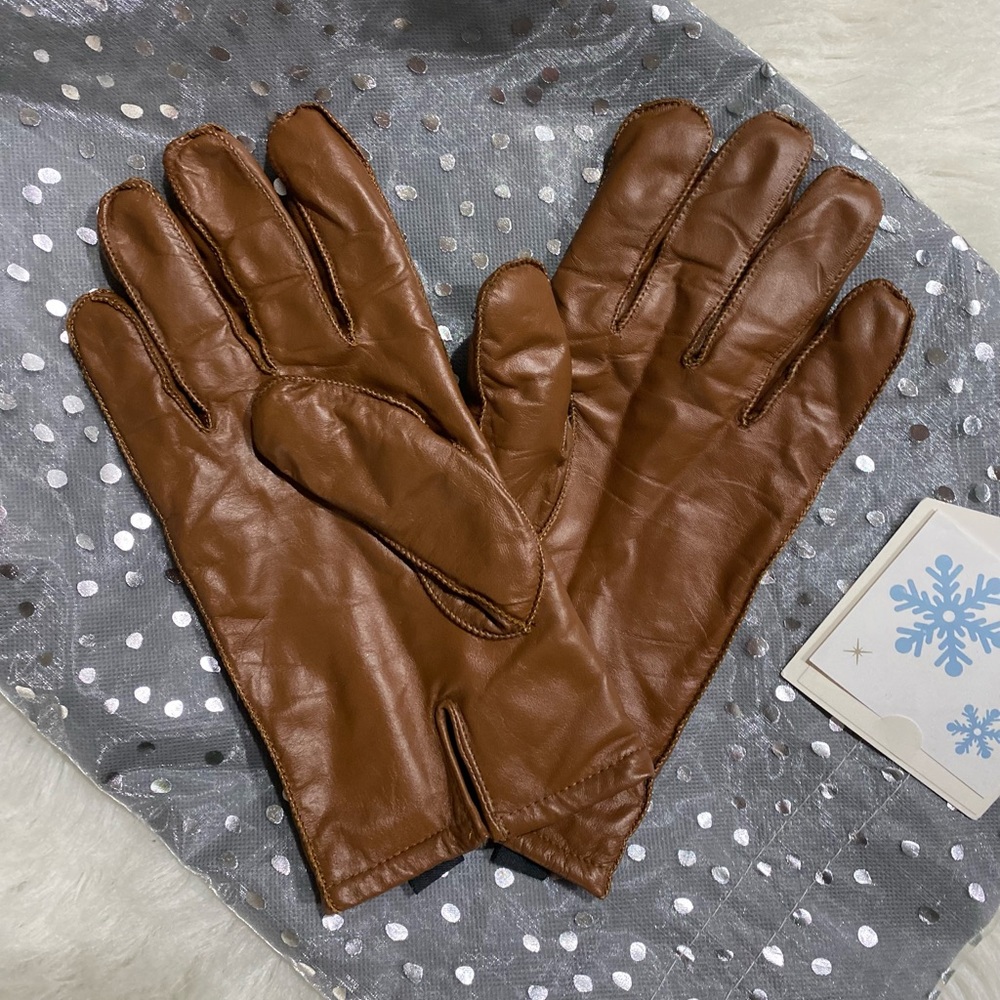 Chestnut Brown Soft Leather Gloves Mens